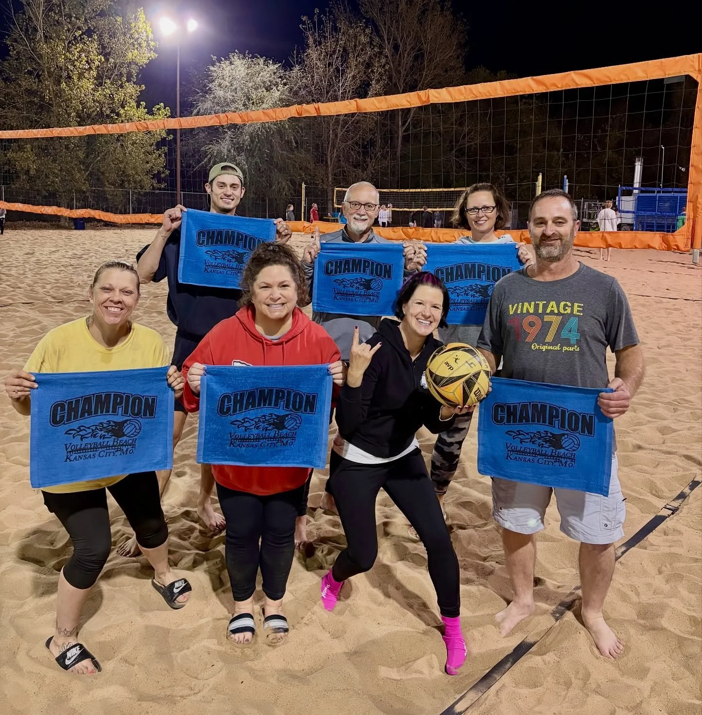 Brought home the championship towels this season. Way to go, Hooligans! 💪
@volleyballbeachkc 
#volleyball #winning #thisishowwedo
