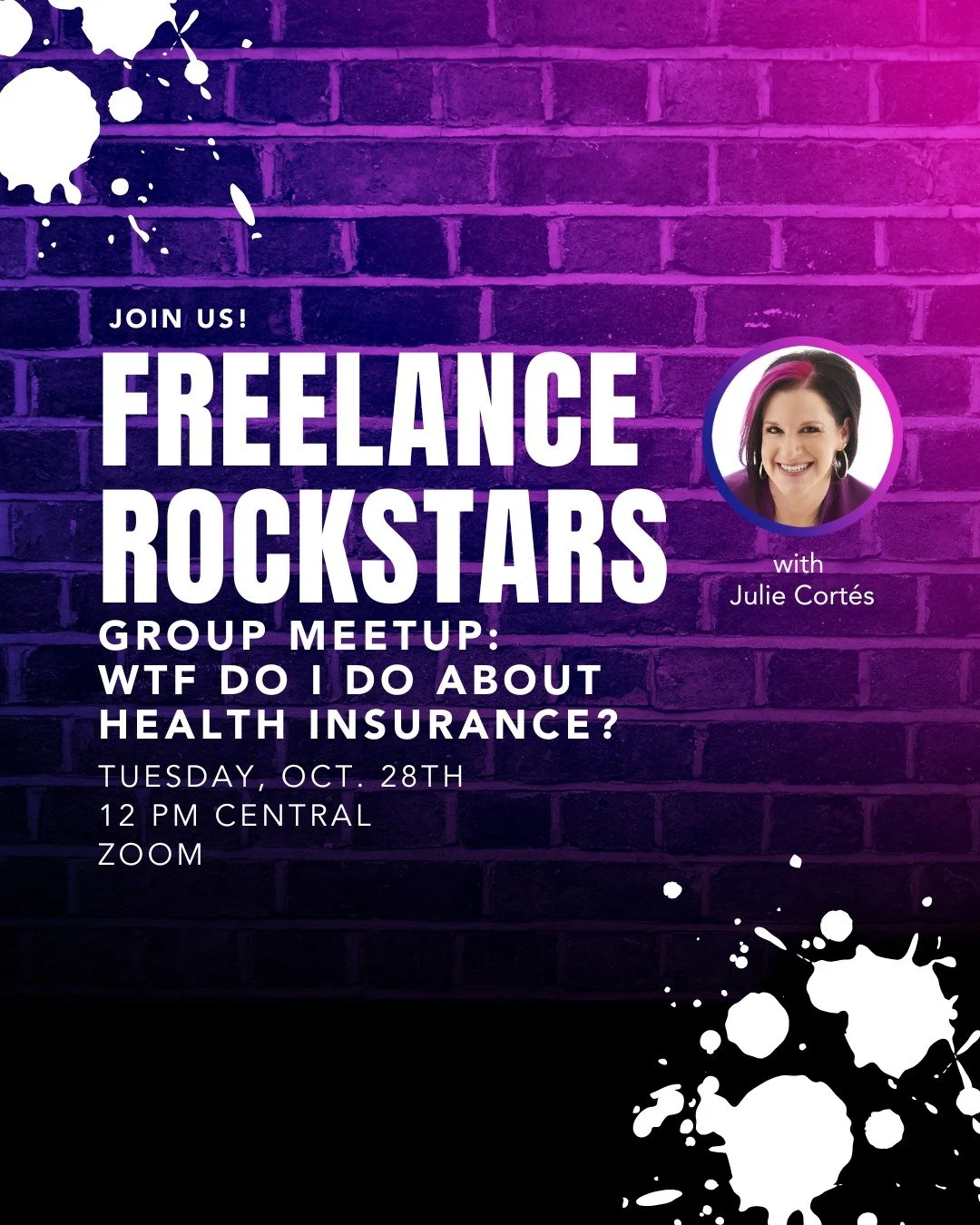 ✨It's happening! One week from today!
Join me for our next group meetup:
👉 WTF Do I Do About Health Insurance? (A Freelancer's Guide)
Health insurance can be confusing, expensive, and somehow even more complicated when you’re self-employed.