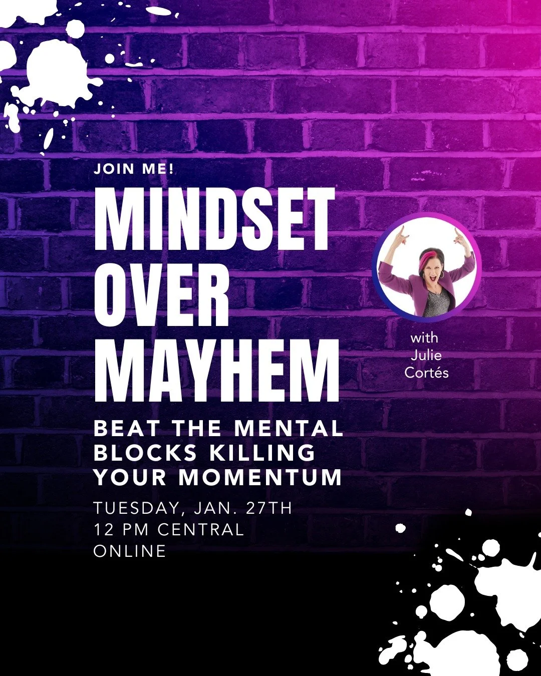 🚨 HAPPENING TOMORROW 🚨

Freelancers &amp; solopreneurs&mdash;this is your last call to RSVP for Mindset Over Mayhem.

If your goals are solid but your brain keeps slipping you up, this round-table is for you. 🧠

Tomorrow, we&rsquo;re getting real 