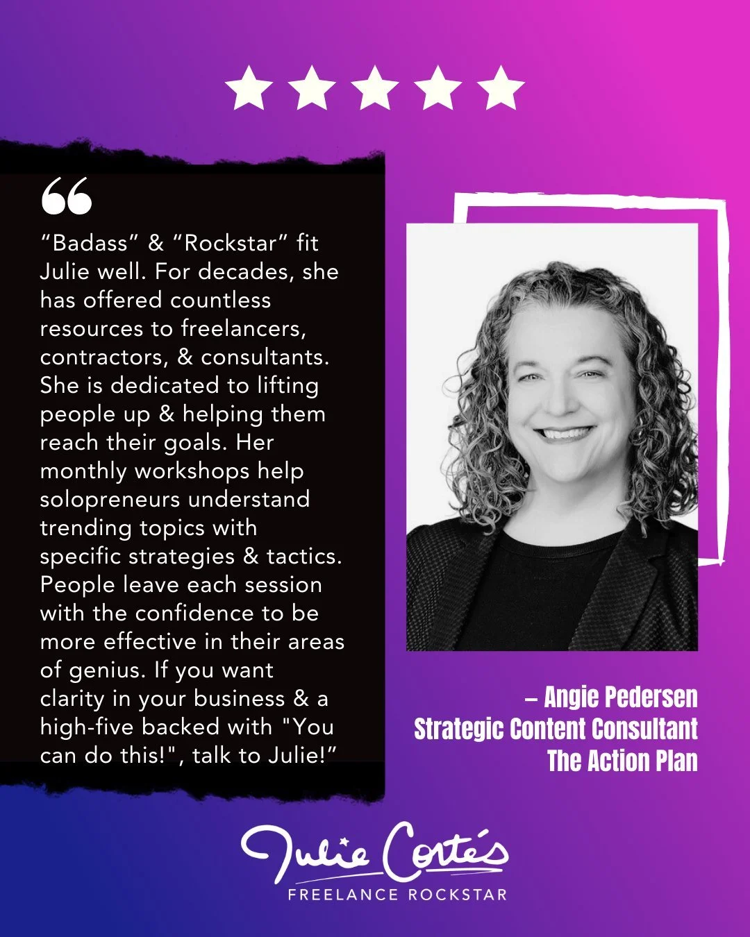 Last call! 🚨

If freelancing has you second-guessing everything &mdash; your pricing, your positioning, your next move &mdash; this is where that stops.

Don&rsquo;t just take it from me &hellip; 👇
Angie Pedersen said it best: this is about real st