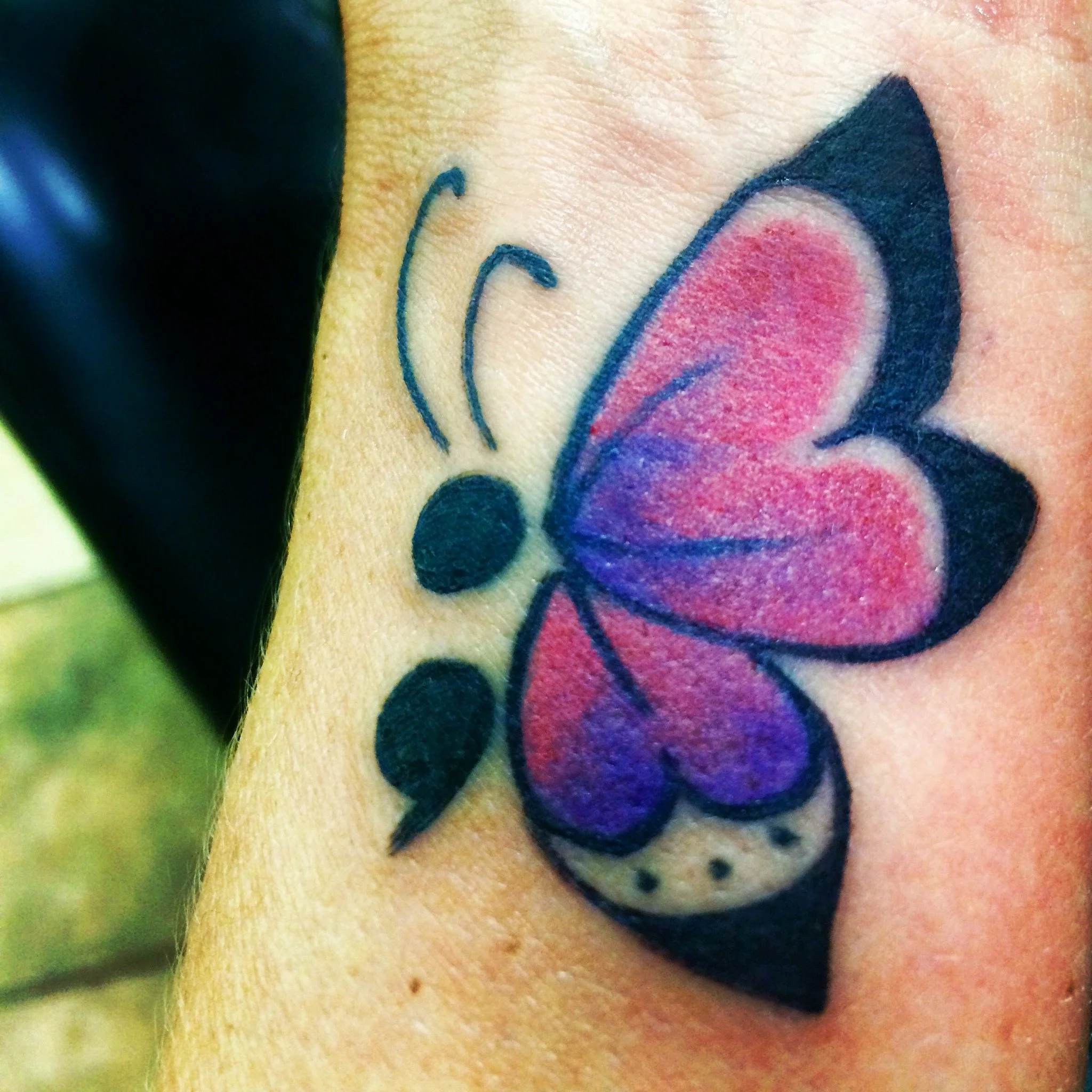 Just when the caterpillar thought its life was over it became a beautiful butterfly. 🦋

Today is Project Semicolon Day. 

Posting my ink proudly in honor of this great movement.

A semicolon represents a sentence the author could have ended but chos