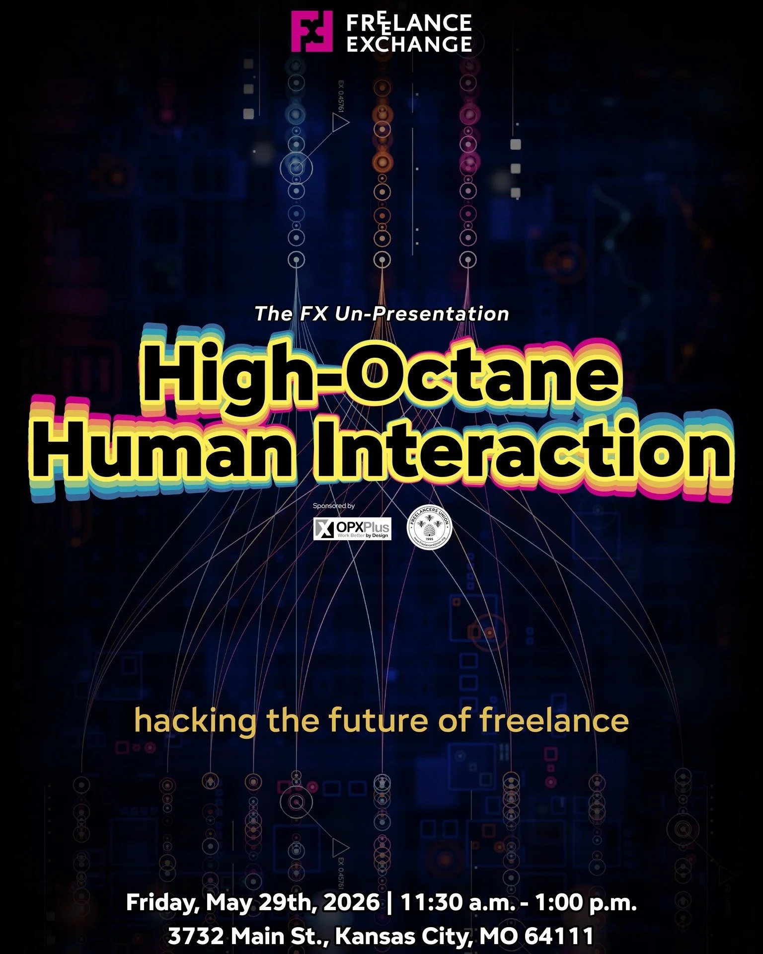 THIS FRIDAY, it's happening: The FX Un-Presentation&mdash;High-Octane Human Interaction!

Think you know what to expect from a professional lunch? Think again. On May 29th, @fxofkc is turning the standard networking model upside down and inside out. 