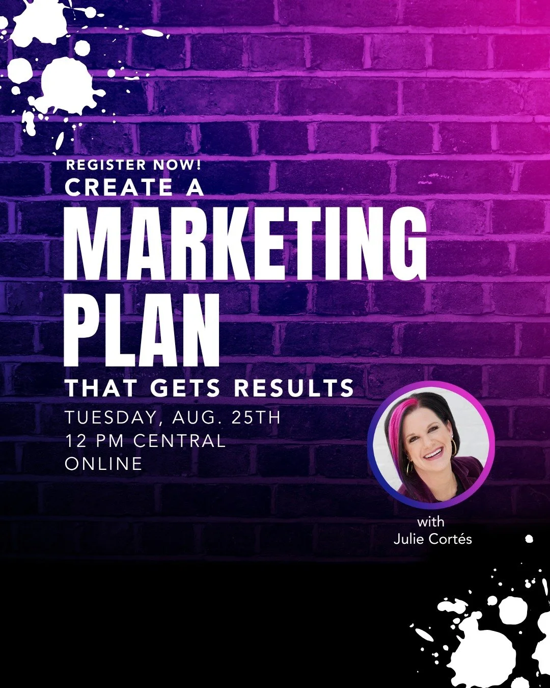 Still staring at your marketing to-do list, wondering where the hell to start?

If you&rsquo;re tired of posting on the fly, chasing leads, and feeling like your business is invisible, it&rsquo;s time for a real plan. 

Join me for Create a Marketing
