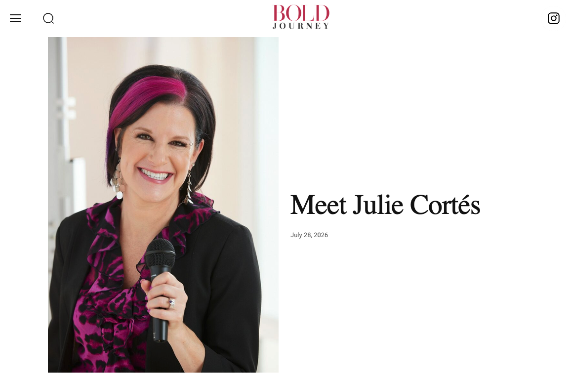 Screenshot of Cortés' featured article in Bold Journey Magazine