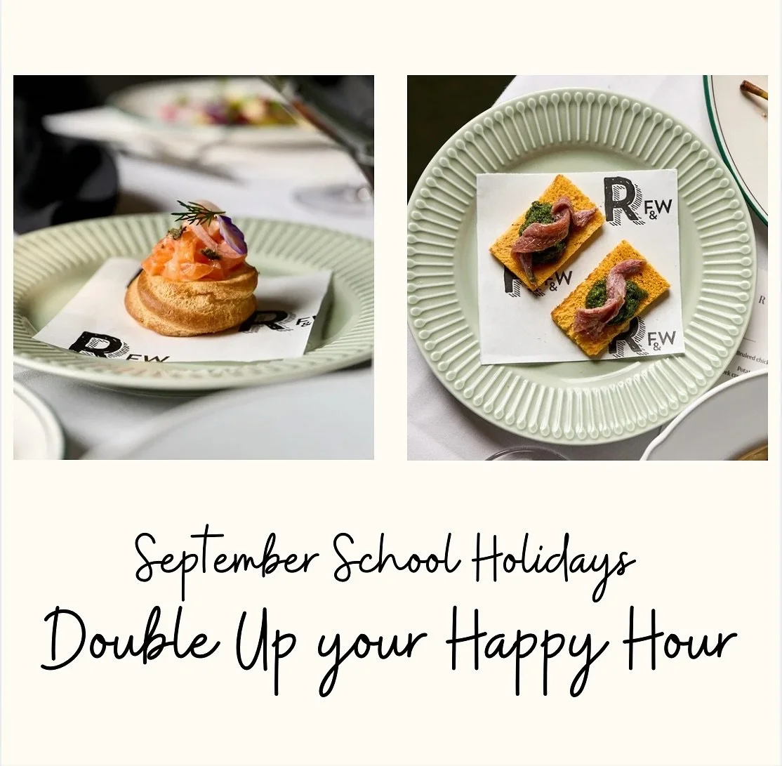 HAPPY HOUR JUST GOT HAPPIER 🥂
Buy 1 get 1 FREE canap&egrave; during happy hour over the September School Holidays. 
STARTS THIS FRIDAY 5pm! 
#rippfoodwine 
#happyhour