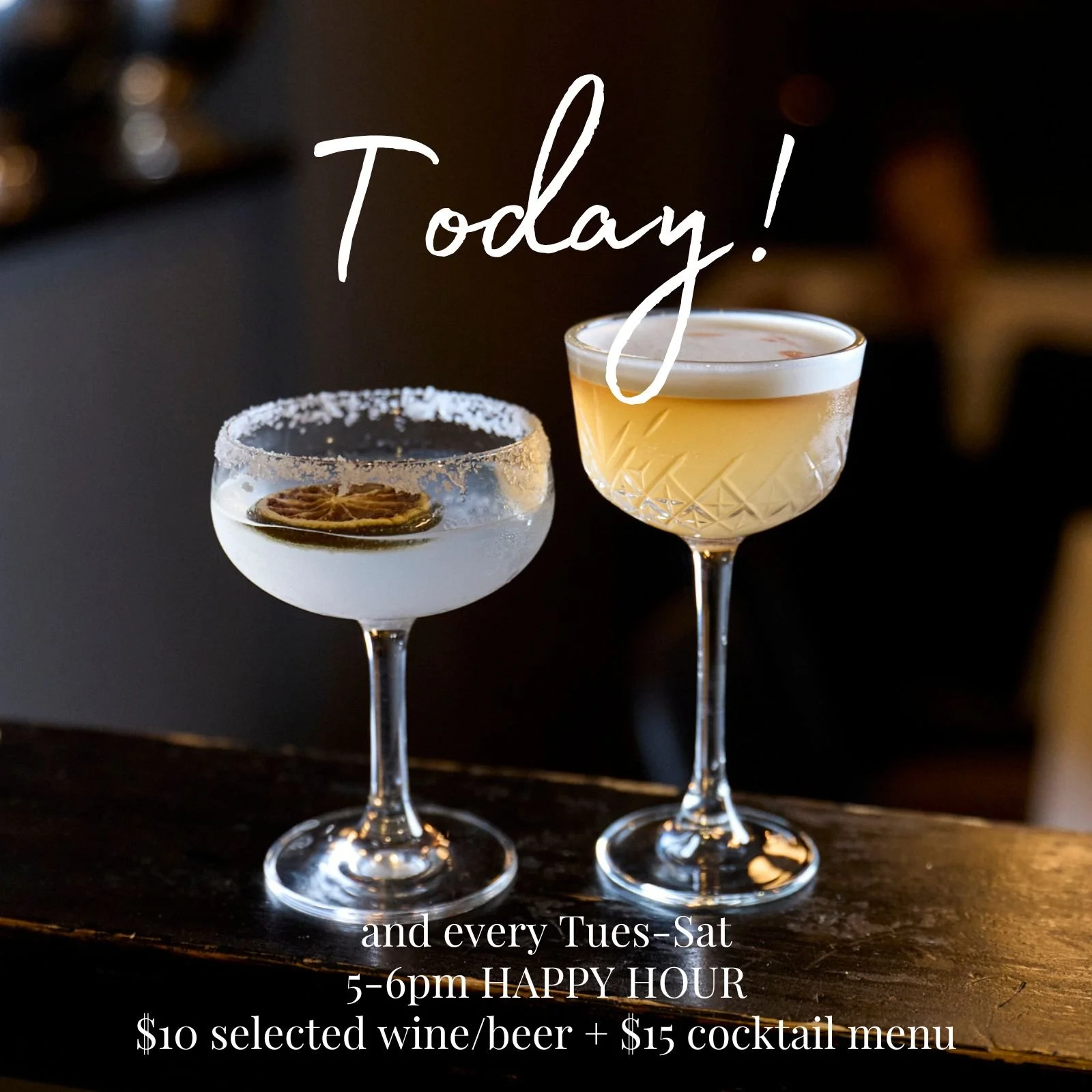 HAPPY HOUR WITH THE BEST COCKTAILS 🤩
Tuesday-Saturday from 5pm with $10 selected wine and beer and $15 cocktails...
DAY FOR IT 🌞
#rippfoodwine