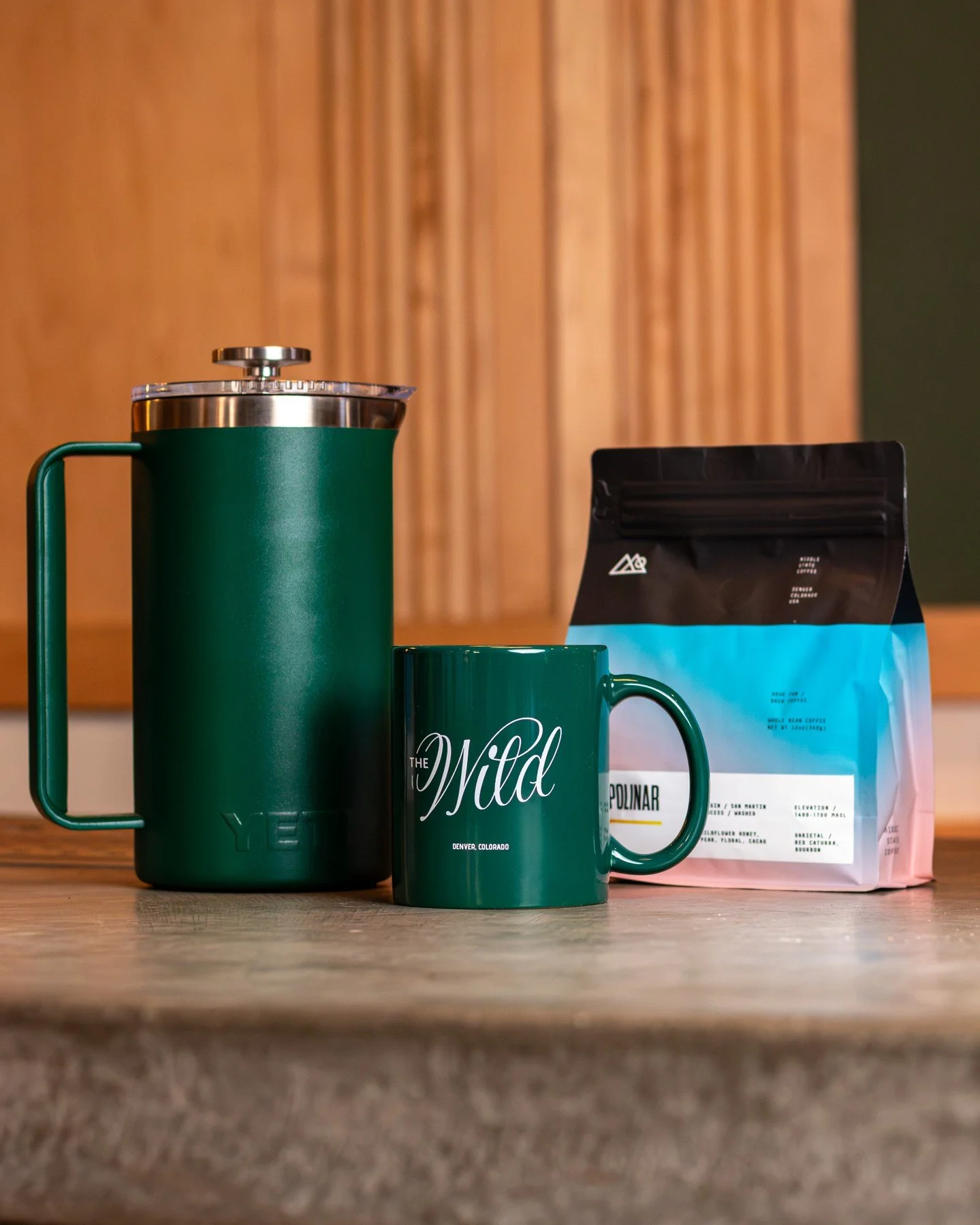 Your morning routine called. it wants an upgrade. ☕️
@middlestatecoffee beans, our signature green mug, and a @yeti french press &mdash; all available in house. Stop by, grab a cup, take the setup home.

#TheWild #DenverCoffee #DenverColorado