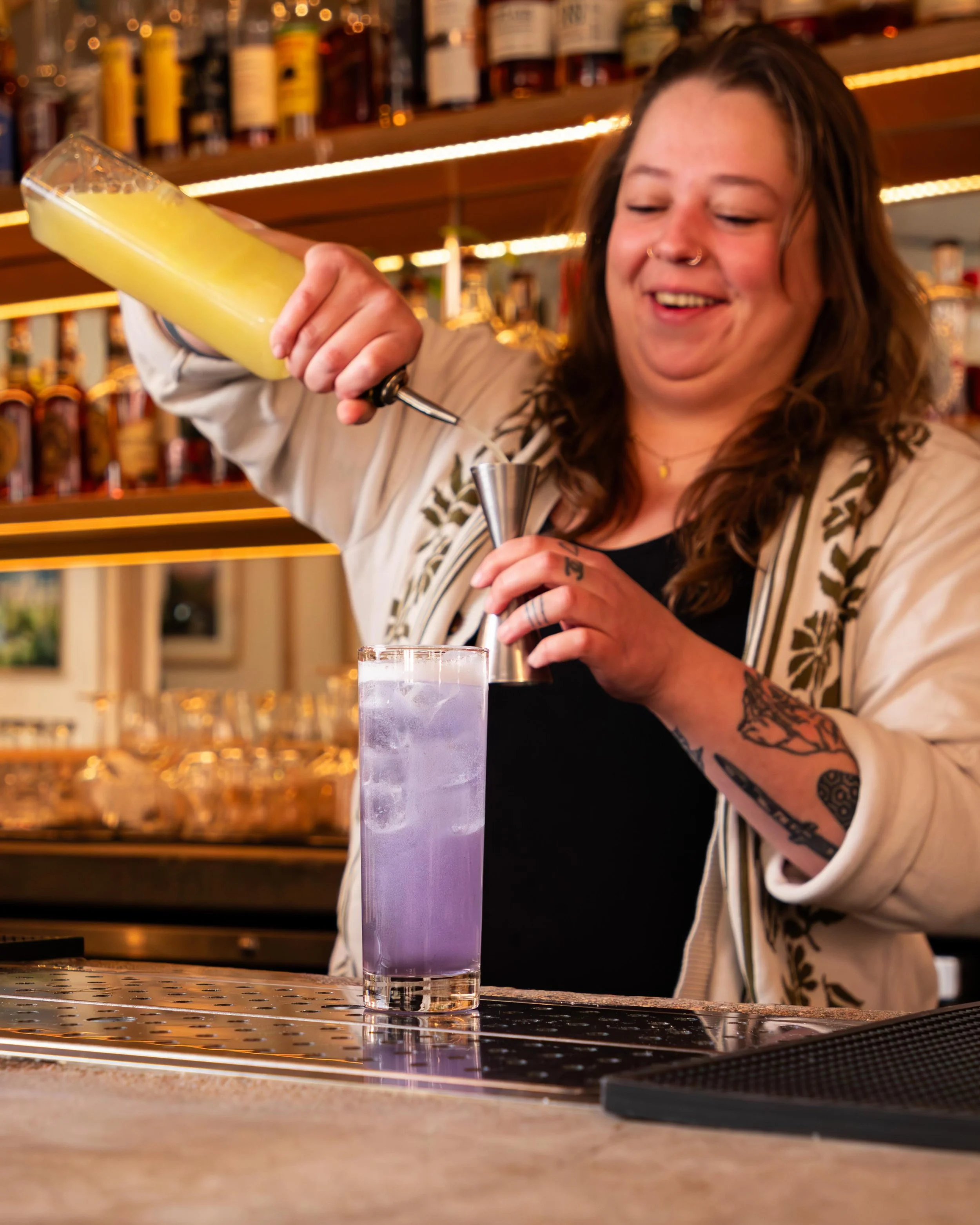 Your new favorite drink just arrived and she is gorgeous 🌙 Introducing: The Mood Ring ✨ 

Elderflower, tequila, rhubarb, thyme, butterfly pea flower and that color?? 💜🫧 Swipe to fall in love. Come find her at The Wild.