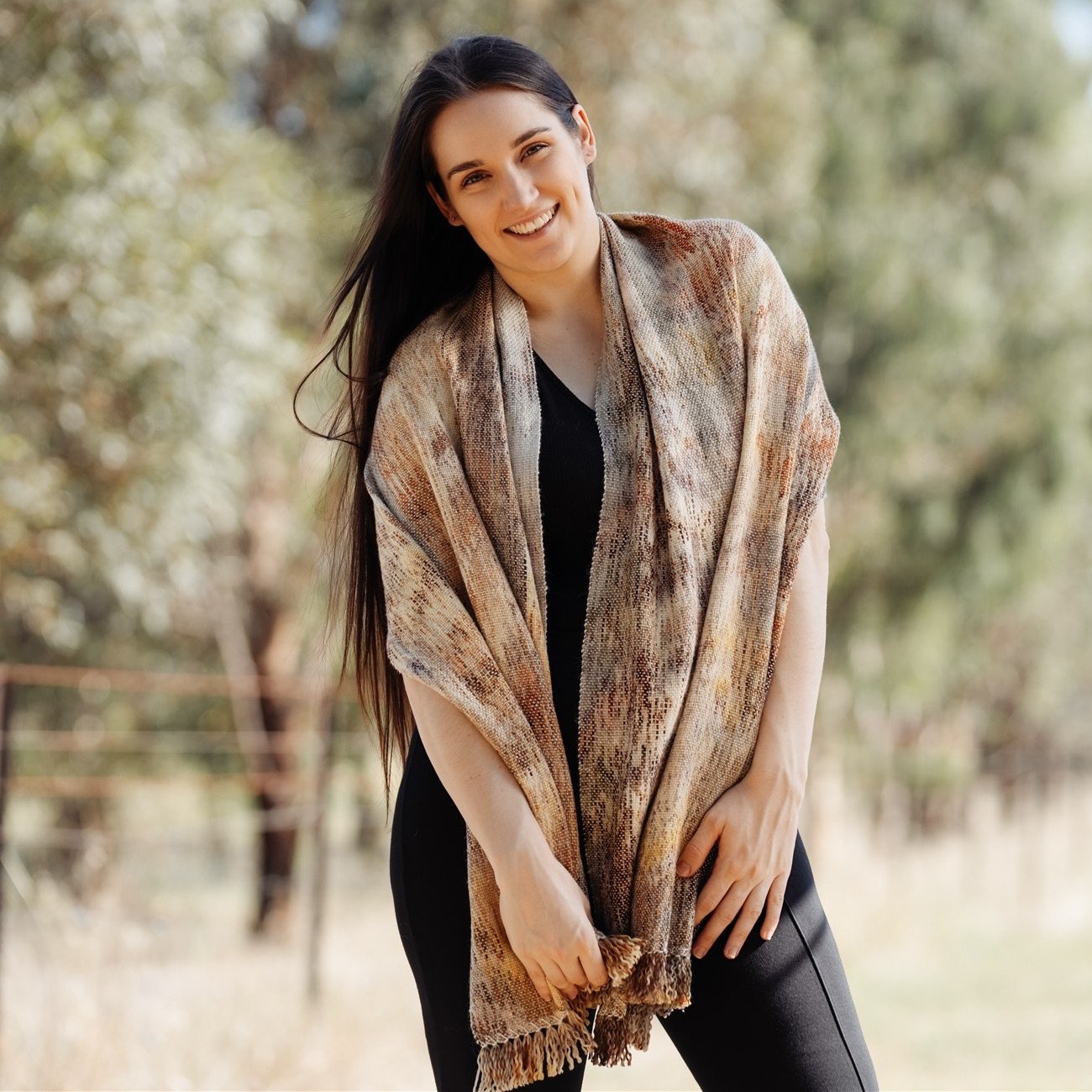Alpaca and merino handwoven wrap