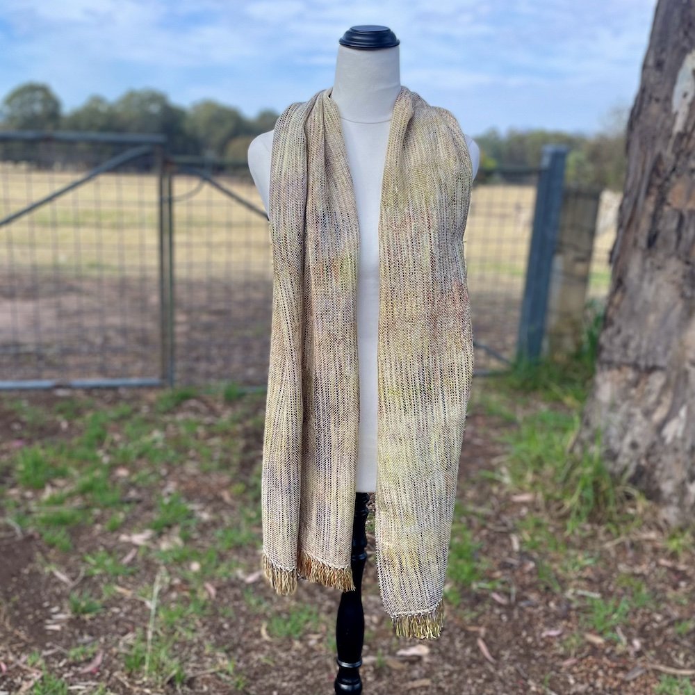 merino, silk naturally dyed and handoven wrap