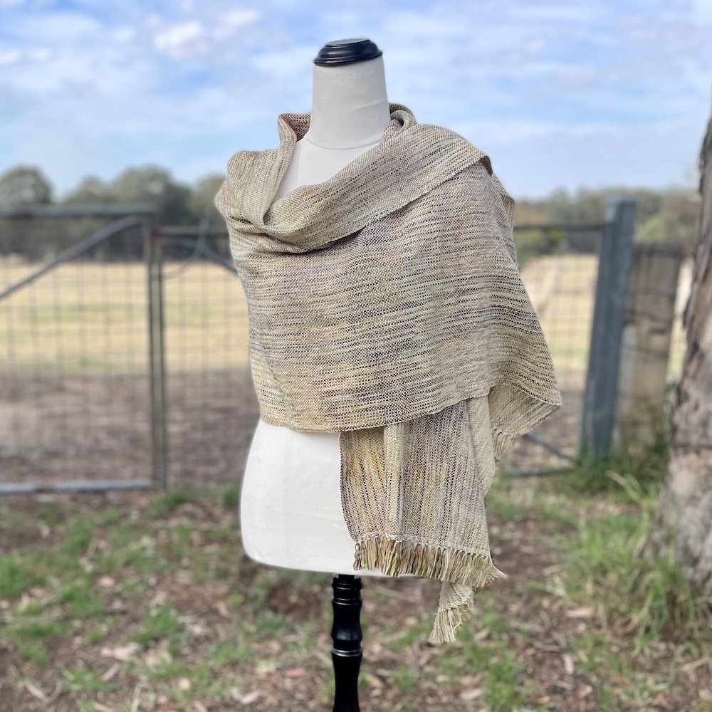 merino, silk naturally dyed and handoven wrap