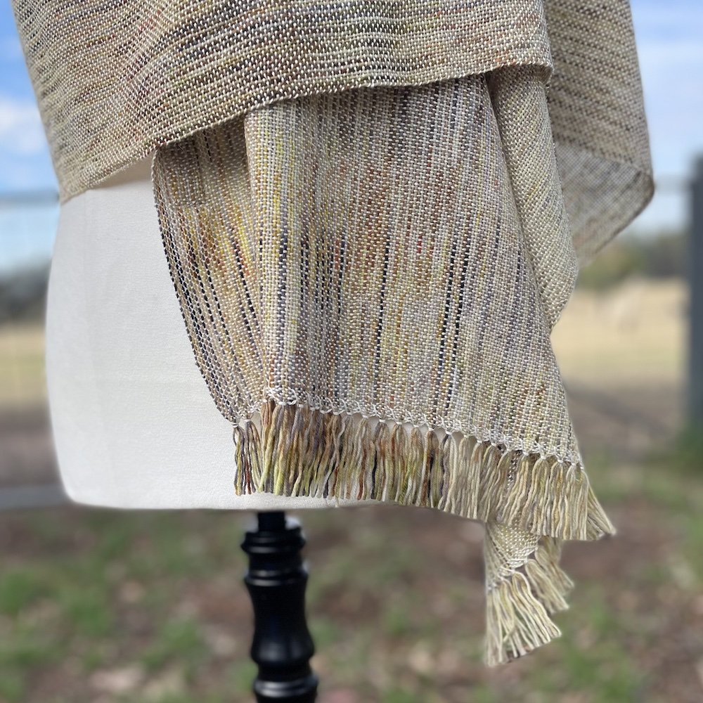 merino, silk naturally dyed and handoven wrap