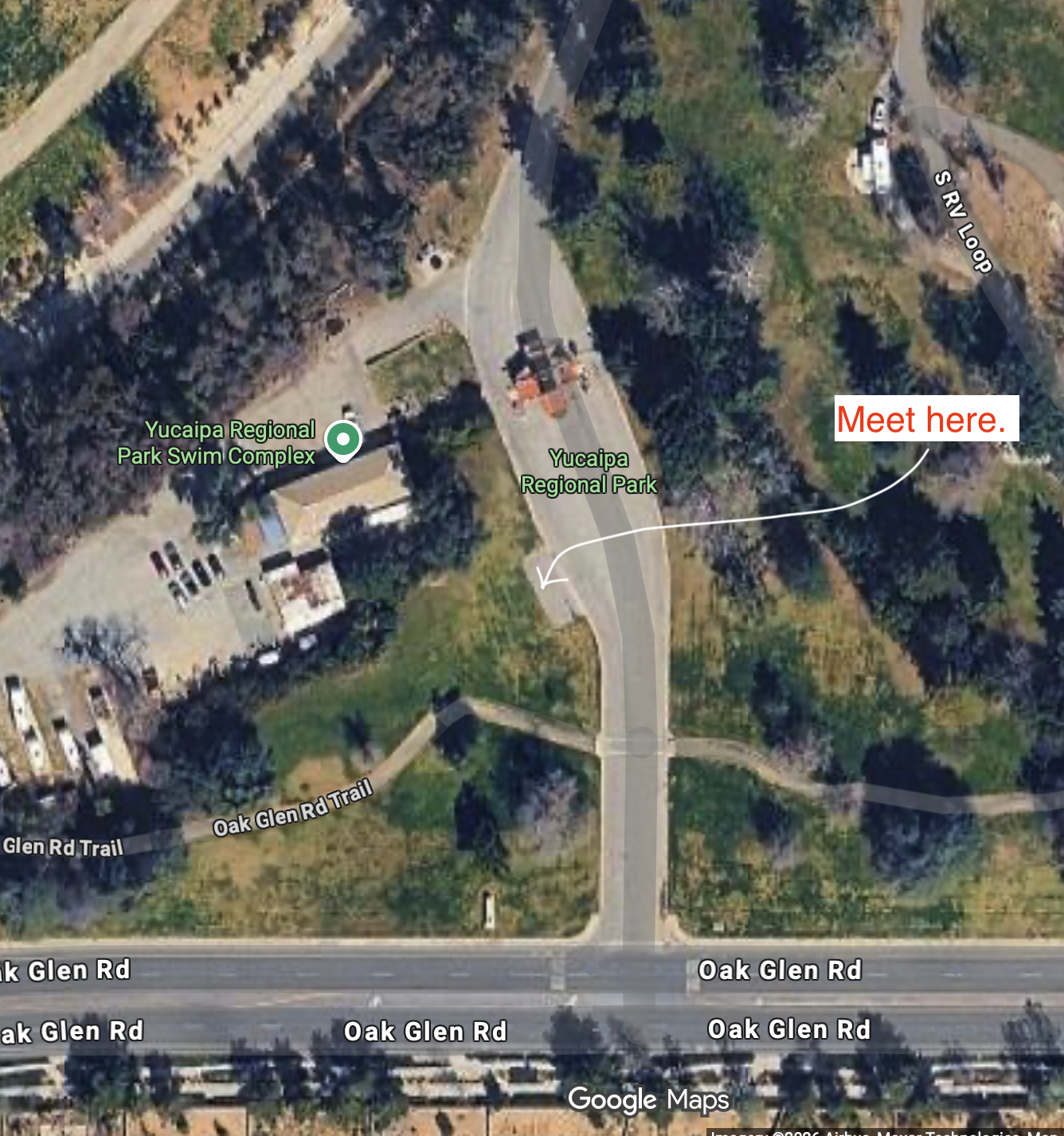 Aerial photo of park entrance