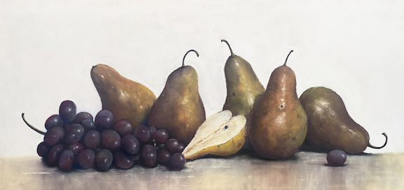 GOLD Honorable Mention: Pears and Grapes Still Life by Larry Hemmerich