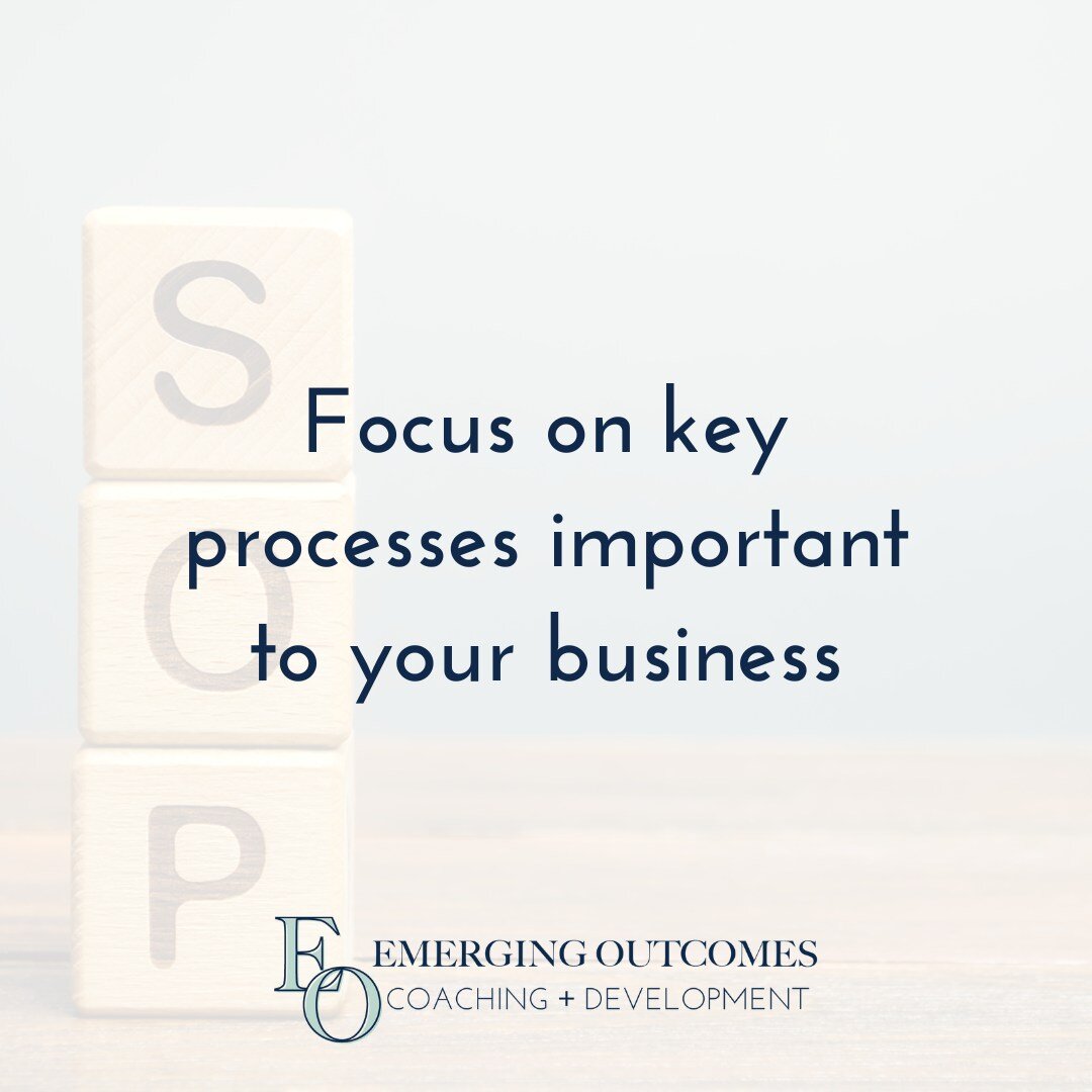 How to capture your Standard Operating Procedures for service-based businesses 

The next time you go to perform one of your standard practices in your business, do this: 

https://www.emergingoutcomes.com/blog/easily-capture-your-standing-operating-