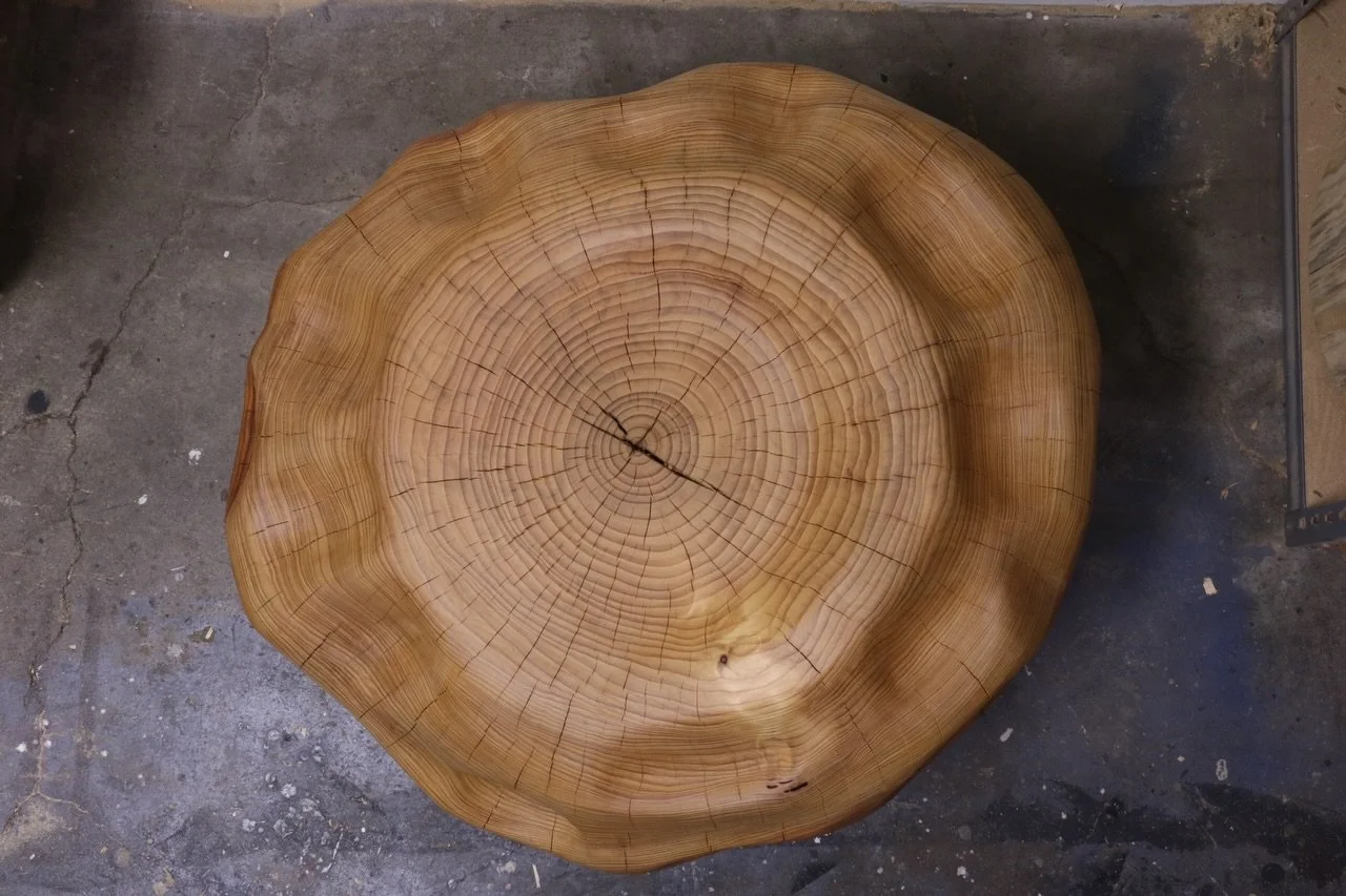 Low seat 34&rdquo; dia x 16&rdquo; deodar cedar