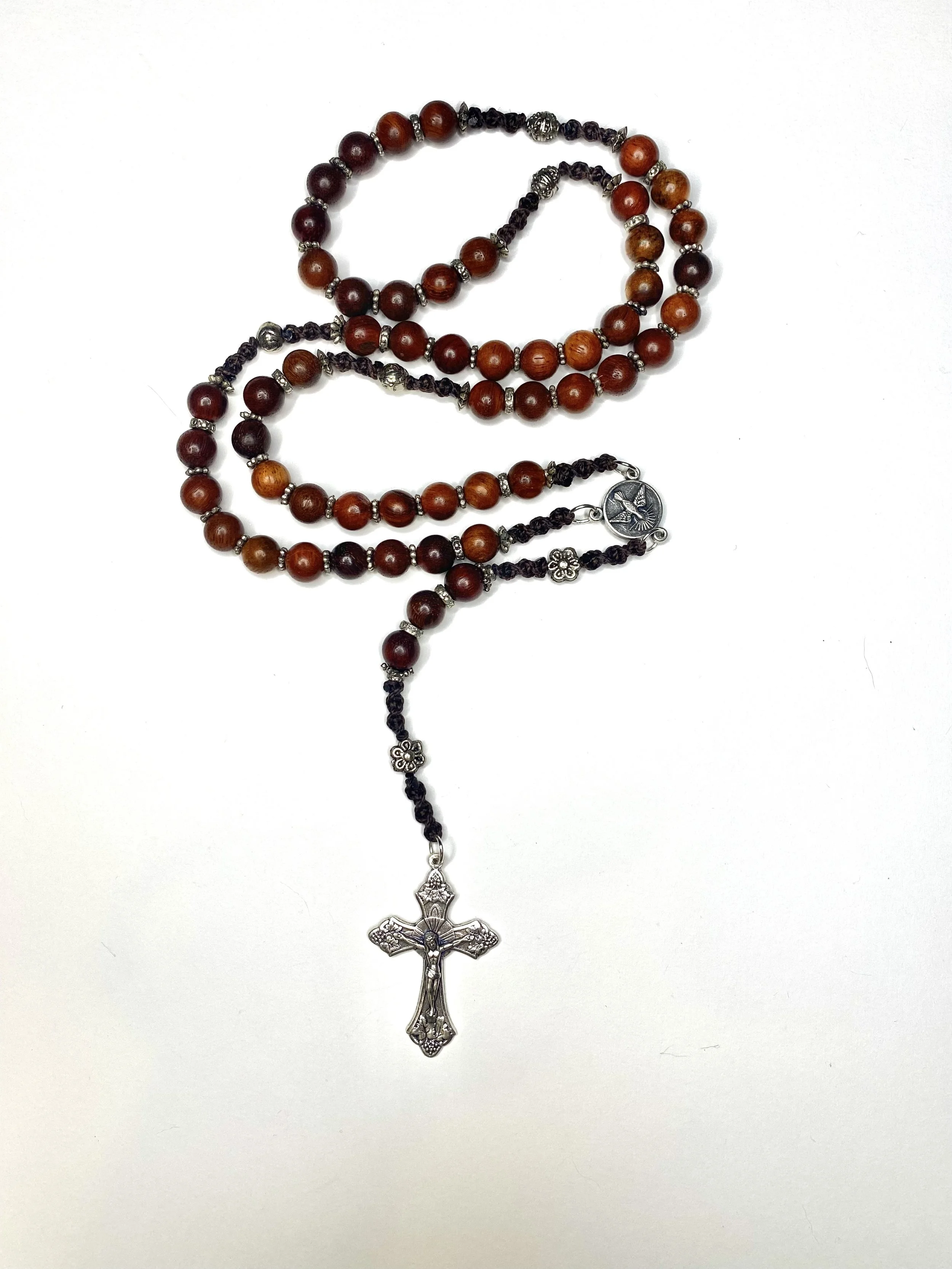 Sandalwood Rosary - Metal detailing