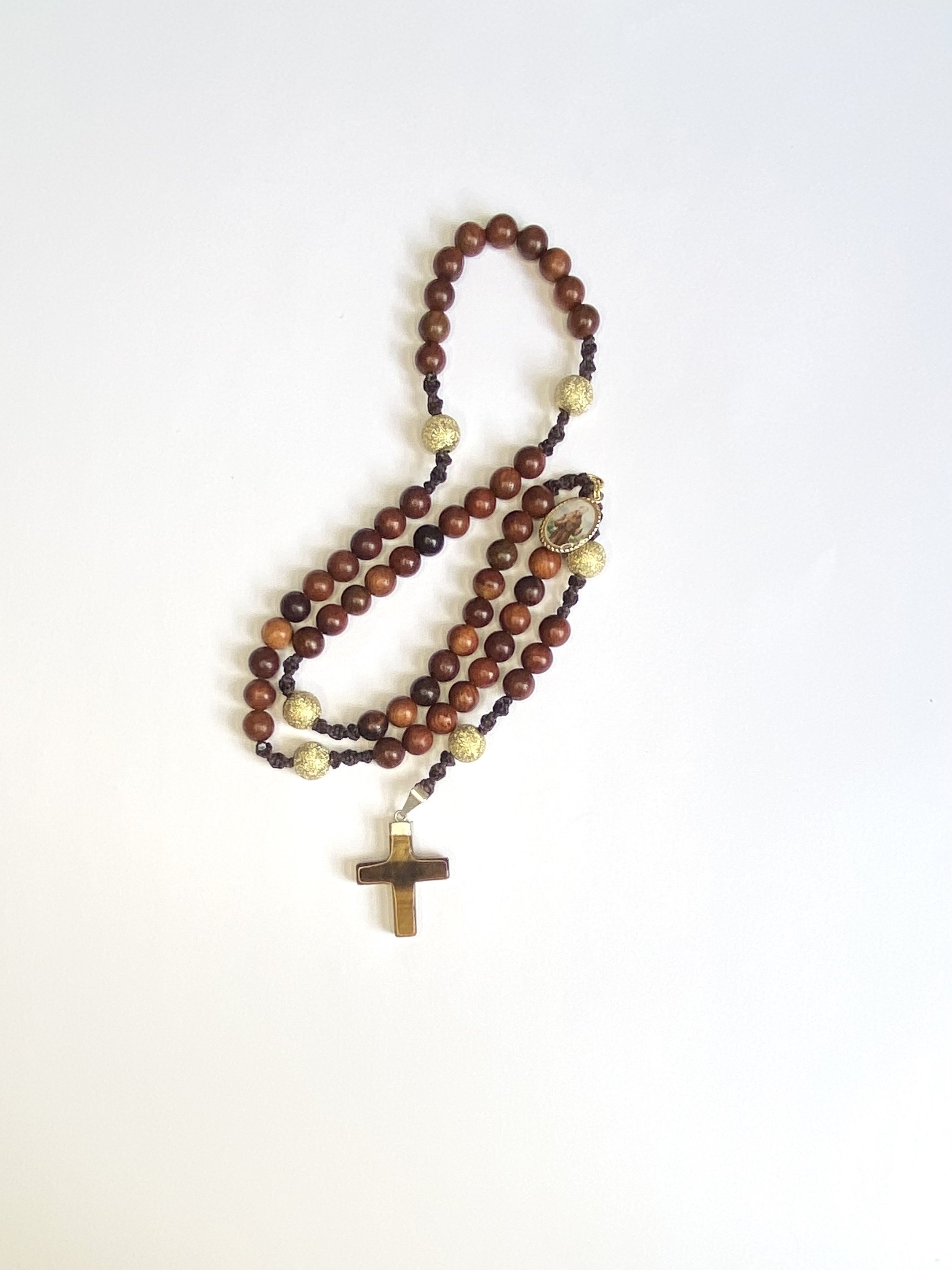Sandalwood and Gold Rosary