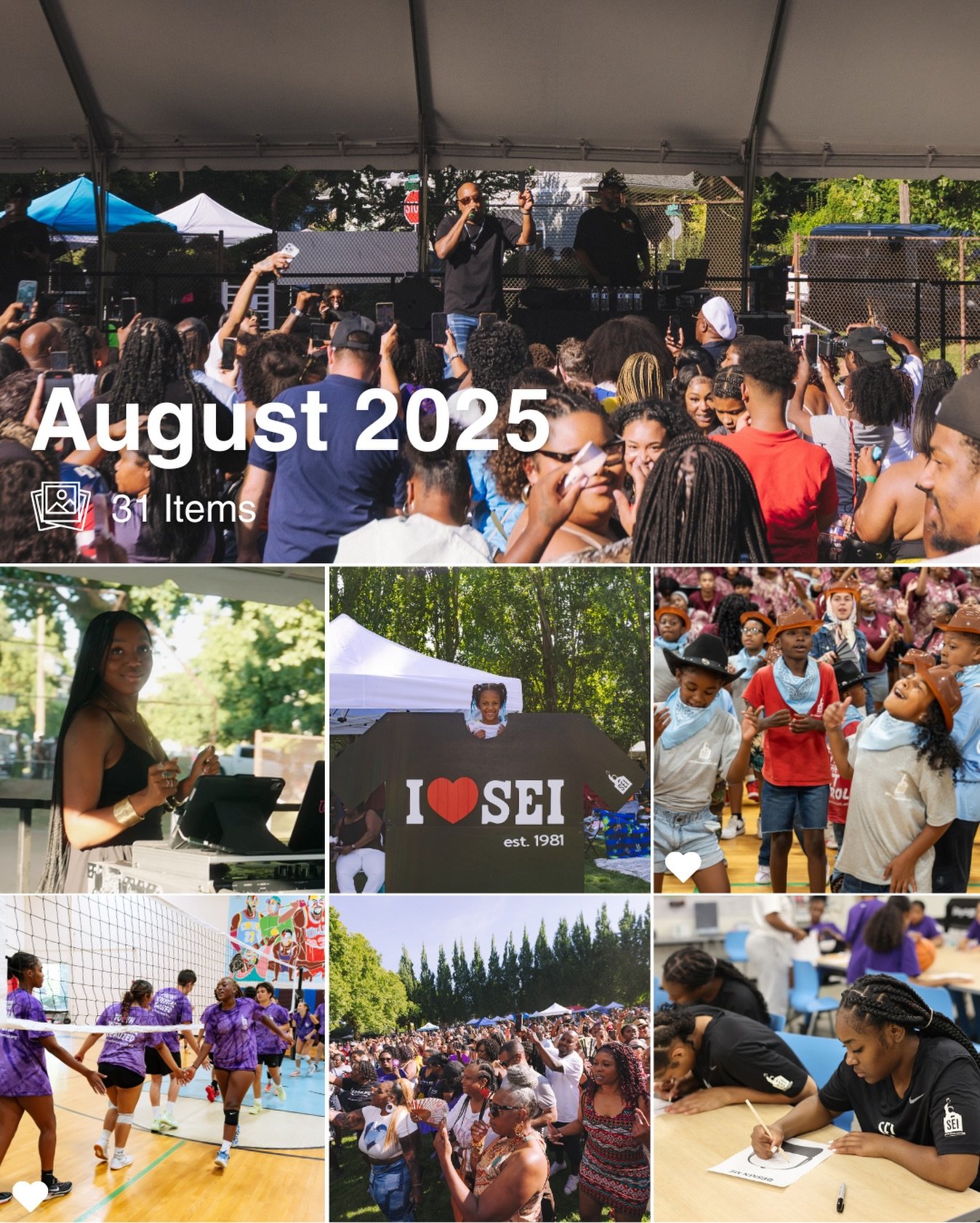 ✨ 12 Days of Impact ✨

*😗😙😚* Community was our favorite word in chapter 8!

We popped off in August! We wrapped up summer programming, kicked off volleyball camp, and hosted none other than @tooshort in our very own SEI backyard &mdash; Unthank Pa
