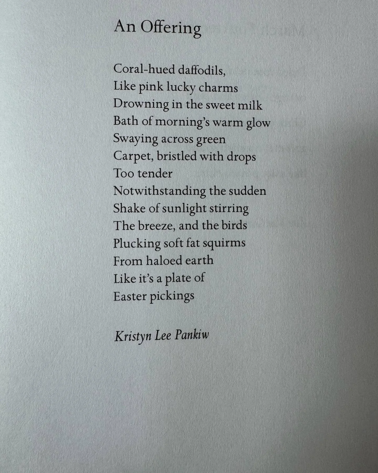 Happy Earth Day! An Offering, a poem by Kristyn Lee Pankiw from When Flowers Sing: A Poetry Anthology. 

#poetryanthology #whenflowerssing #poetry #flowers #poetrycommunity #poetrylovers #nature #connection #beauty #love #bookstagram #poetsofinstagra