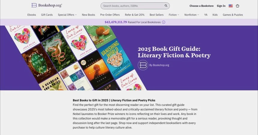 So delighted to see WHEN FLOWERS SING included in @bookshop_org best books to gift in 2025! So cool to be in the company of @padraigotuama @joseph.fasano  @therealmargaretatwood @ocean_vuong 

Use the code FLOWERS for 15% OFF 

When you shop on Books