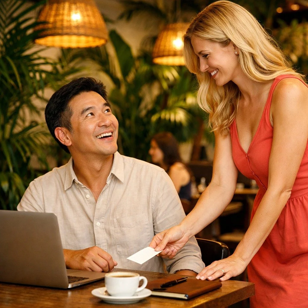 Dating Tip: Don&rsquo;t wait to be noticed be bold enough to start the moment. Confidence is attractive, initiative is memorable, and sometimes love begins with a simple hello&hellip;or sliding your number across the table. 💌

And ladies, let&rsquo;