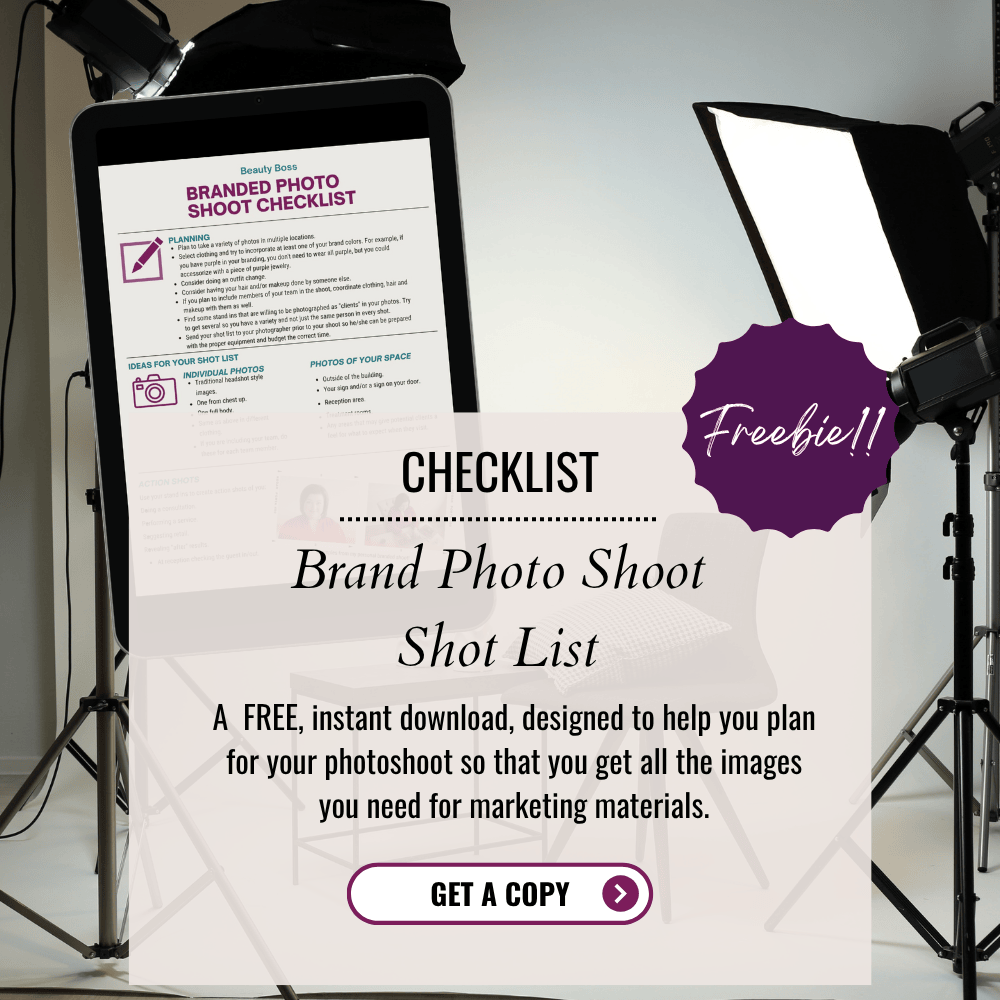 Brand photo shoot checklist pictured on an ipad