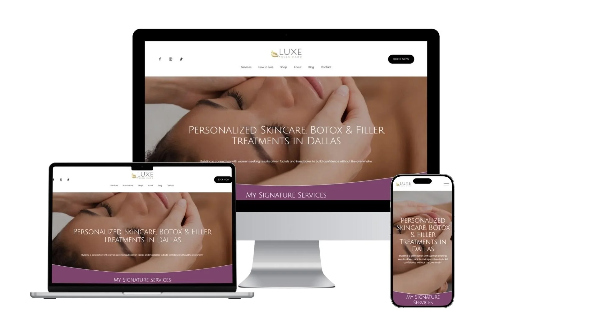 Luxe Skin Care Website Sample