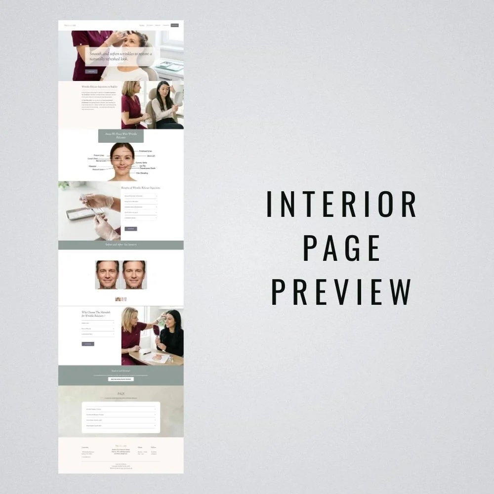 Full length screen shot of an interior page of the Meredith Squarespace template
