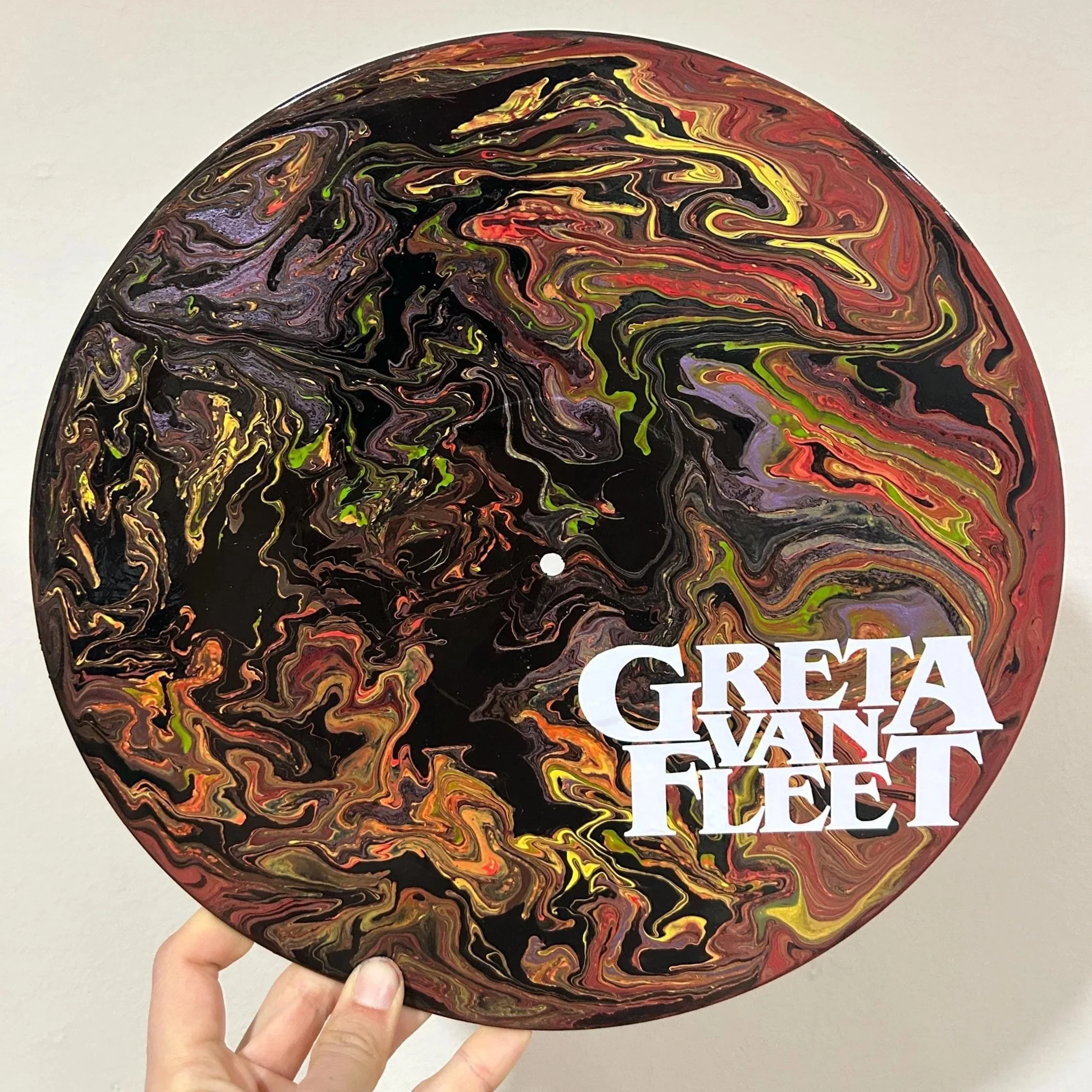 Greta Van Fleet Painted Vinyl Record Art