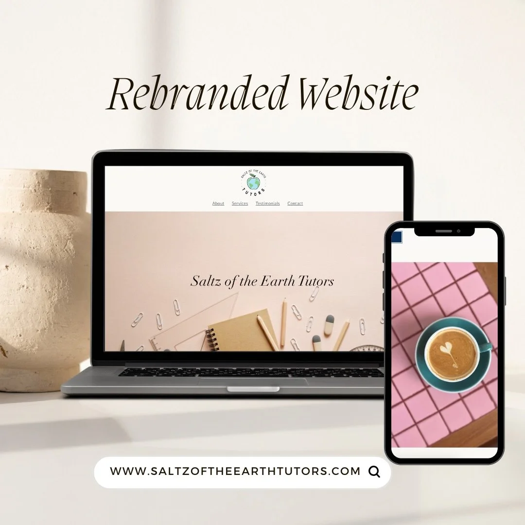 A softer, more grounded refresh for Saltz of the Earth Tutors📚

💻For this rebrand, I softened the color palette into warm, pastel tones that feel welcoming and grounded, while maintaining a polished, educational foundation.

The result: a website t