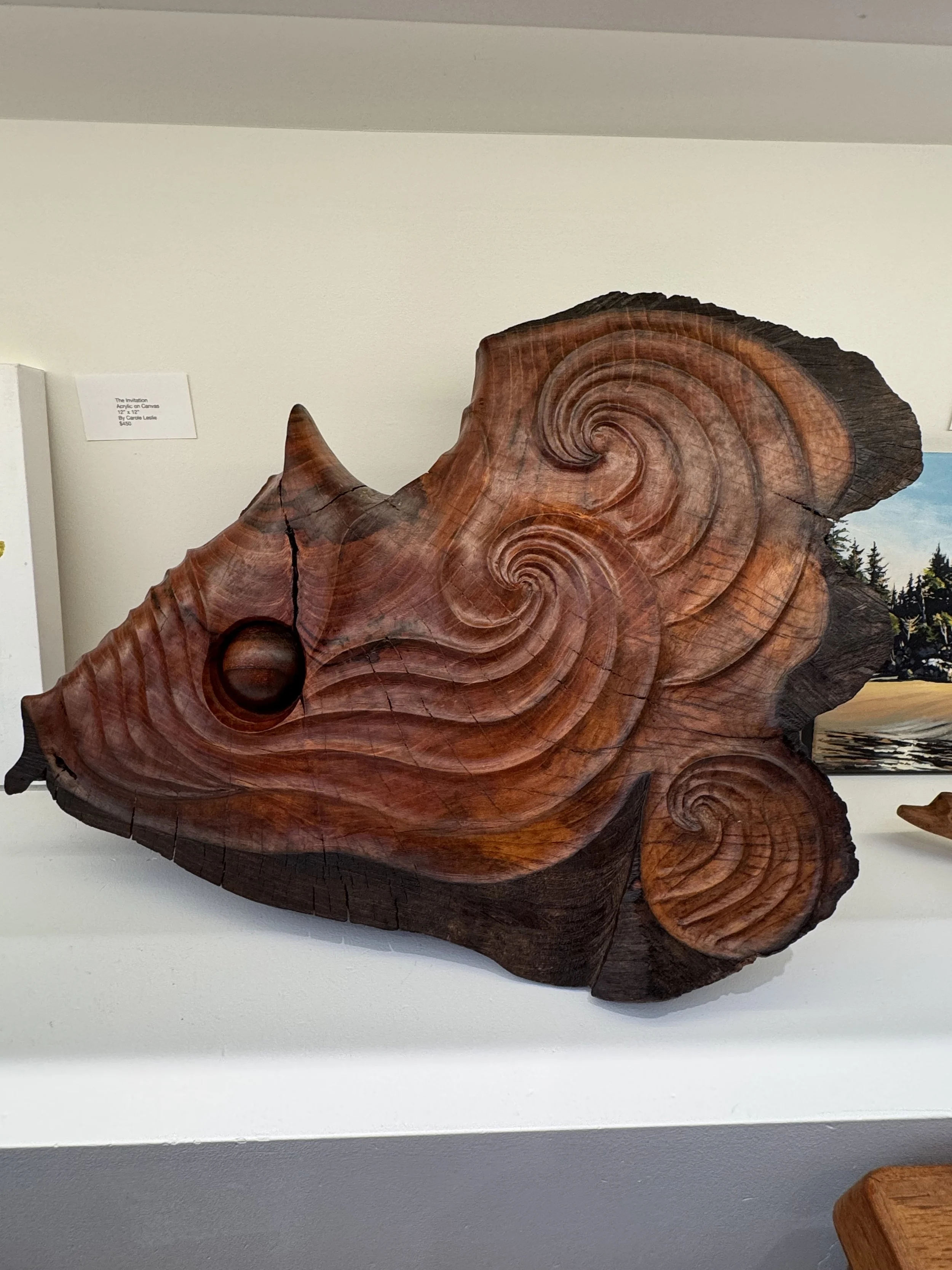 Dennis Fisher, Victoria BC "Currents" Carved 16"h x 19"w x 3"d , Walnut $900