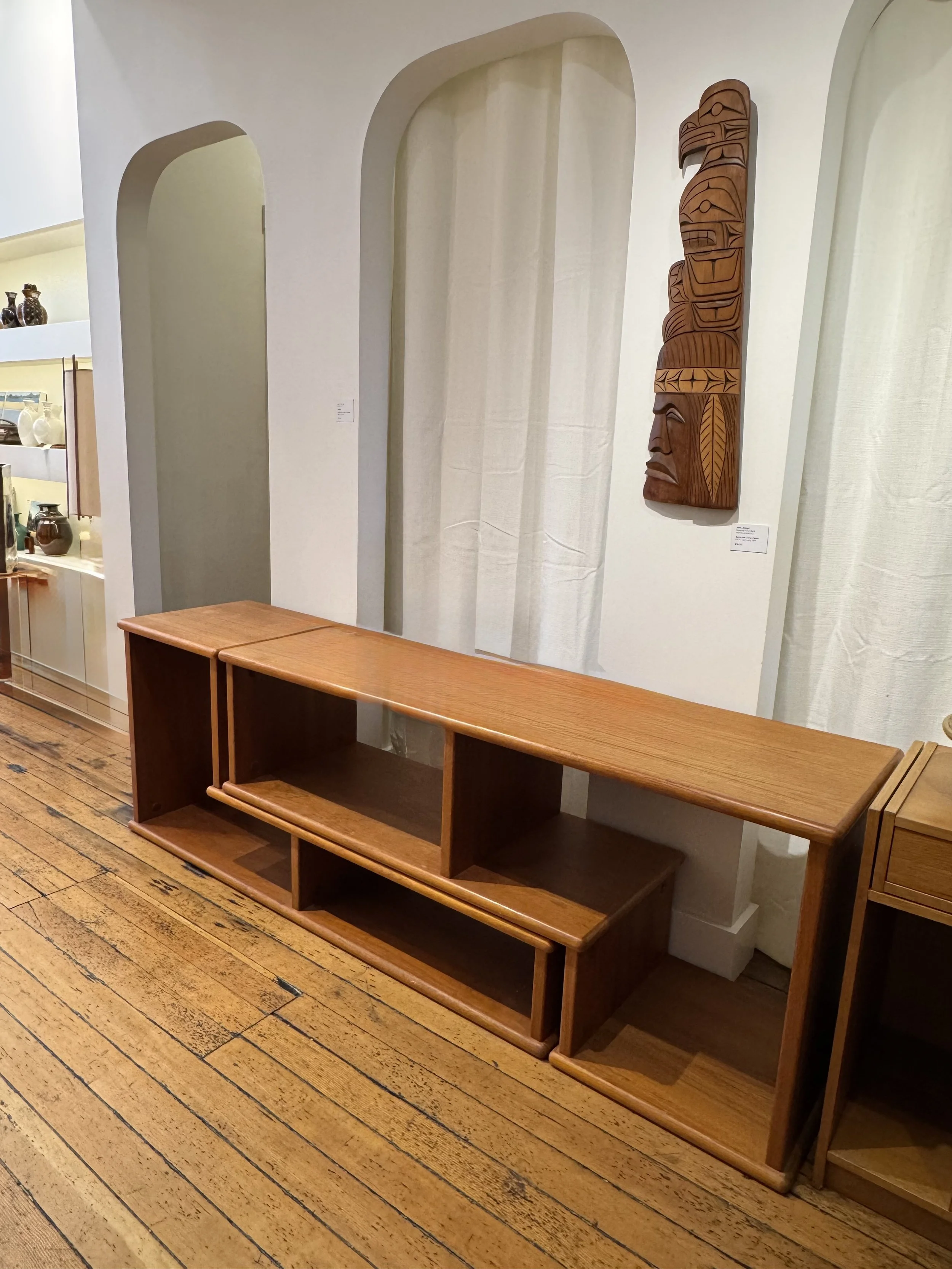 SOLD - Teak MCM Puzzle Entertainment Cabinet / Sideboard 78"L x 18.5"D x 28"H - Vintage - $695