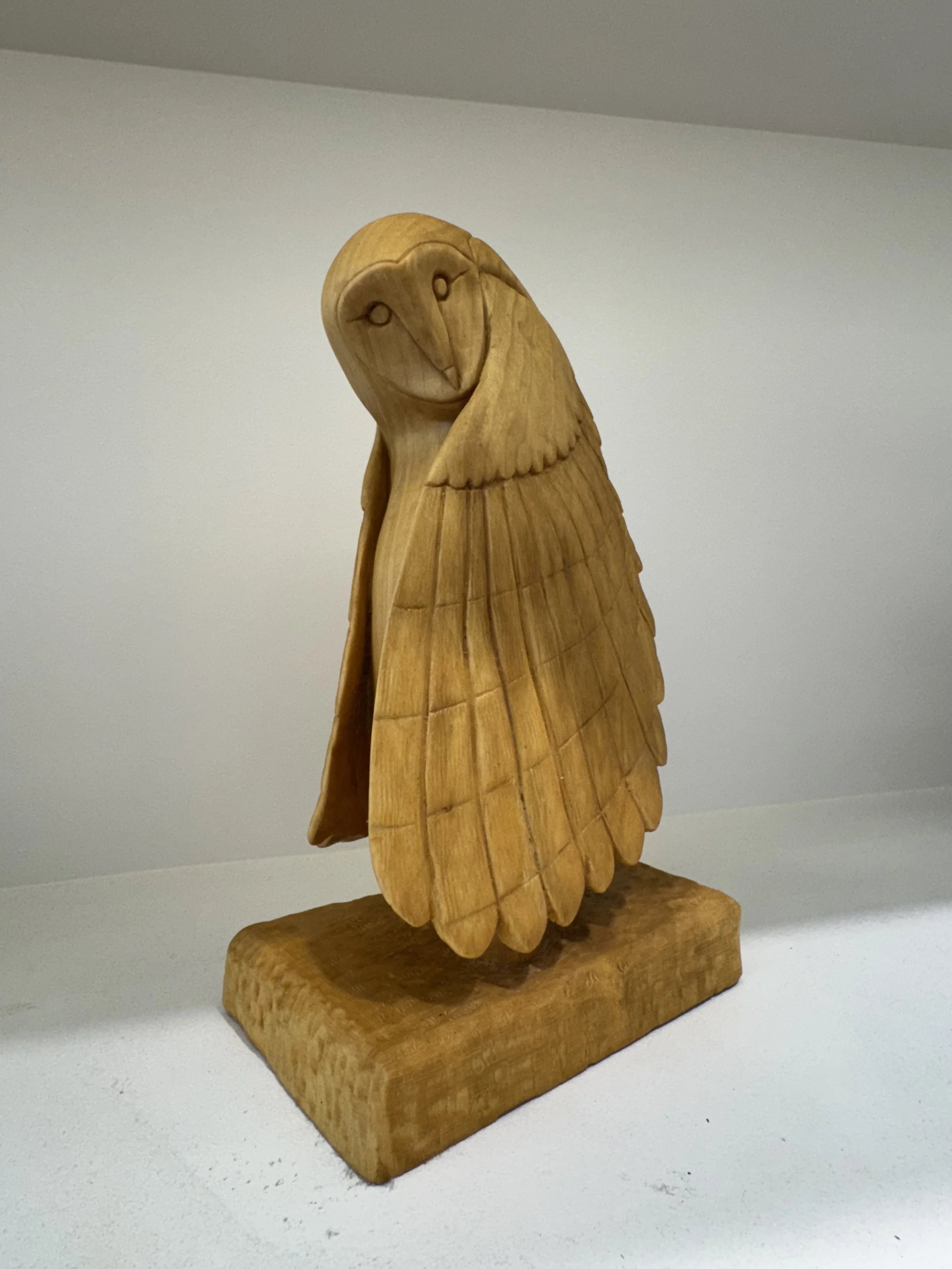 Dennis Fisher "Whooo Are You" Carved 12"h x 5"w x 7"d , Yellow Cedar $425