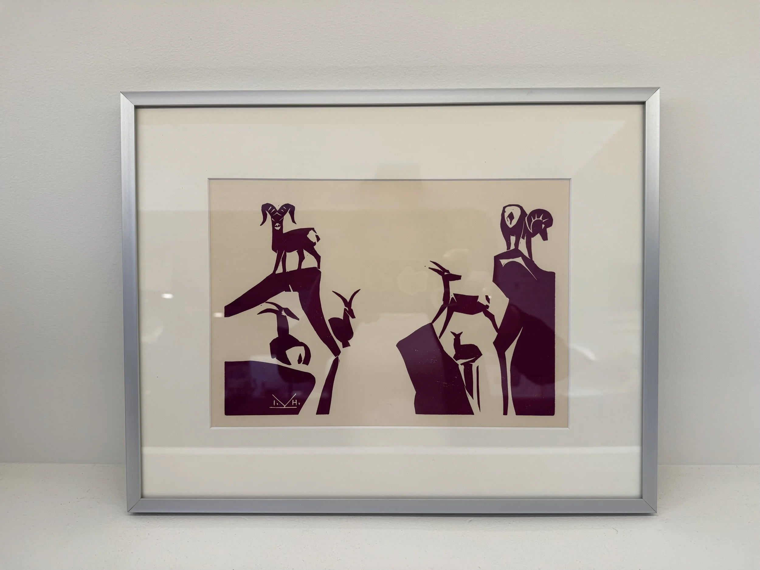 Illingsworth Holey Kerr "Mountain Goats" Lithograph Print 11.5"h x 14.5"w $385