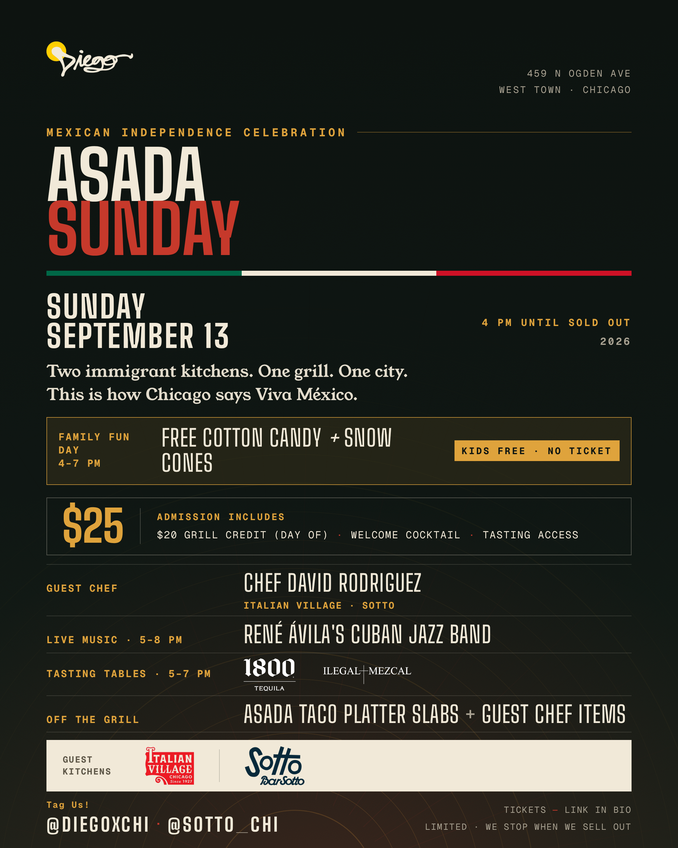 diego x sotto asada sunday: mexican independence celebration