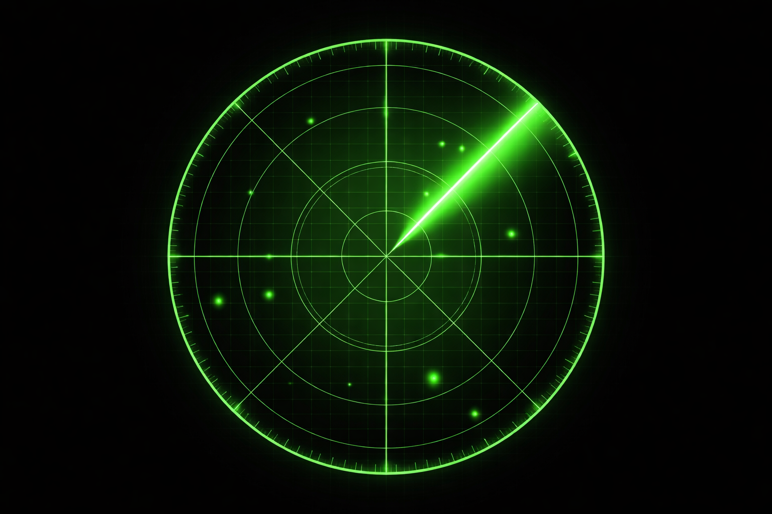 Un radar verde detectando innovación