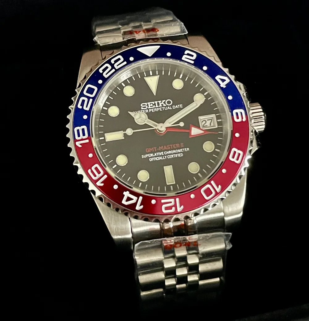 GMT Style Seiko Mod Men's Watch with Sapphire, Seiko NH34a