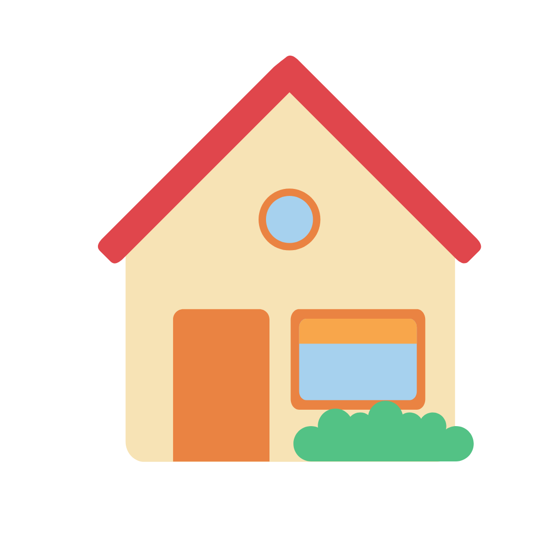 Graphic to represent the house that More Than Support offers for participants to live under a tenancy agreement with physical features that make the home suitable for you in Melbourne Victoria