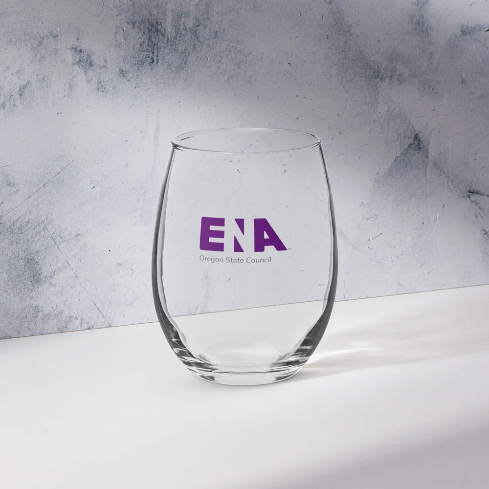 Stemless wine glass  Oregon Emergency Nurses Association