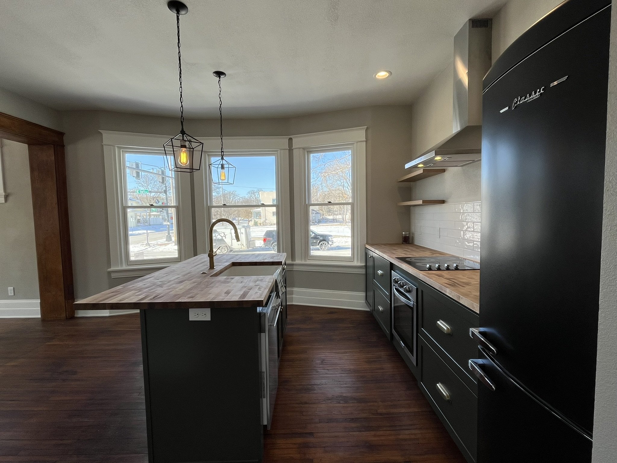 cooking fridge butcher block