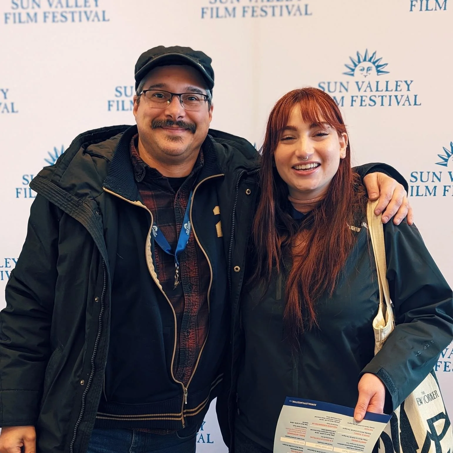 Children of the Wolves Executive Producer Seth Randal and Director Barb Kuensting during the Sun Valley Film Festival.