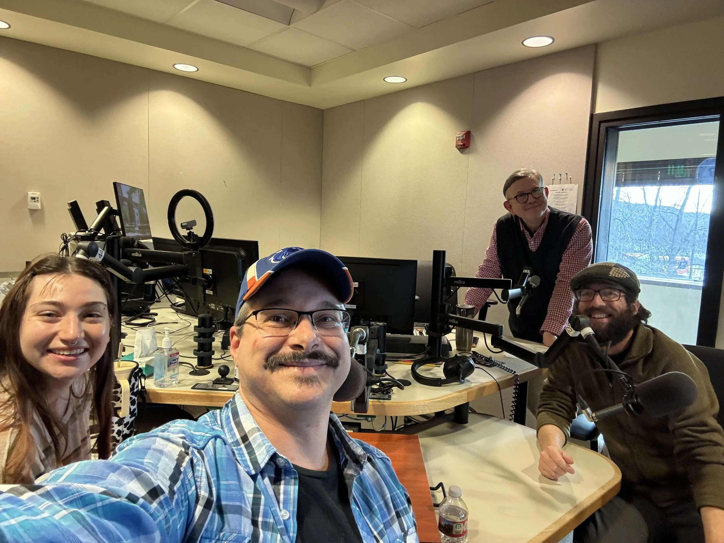 Members of the Children of the Wolves production team, including Director Barb Kuensting and Executive Producers Seth Randal and Matt Podolsky during an interview with George Prentice from KBSU NPR News 91.