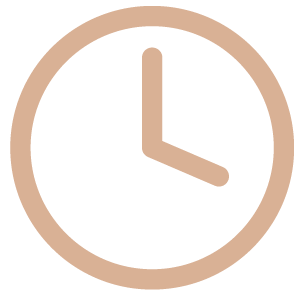A simple illustration of a clock showing the time