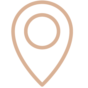 Location pin icon with beige outline