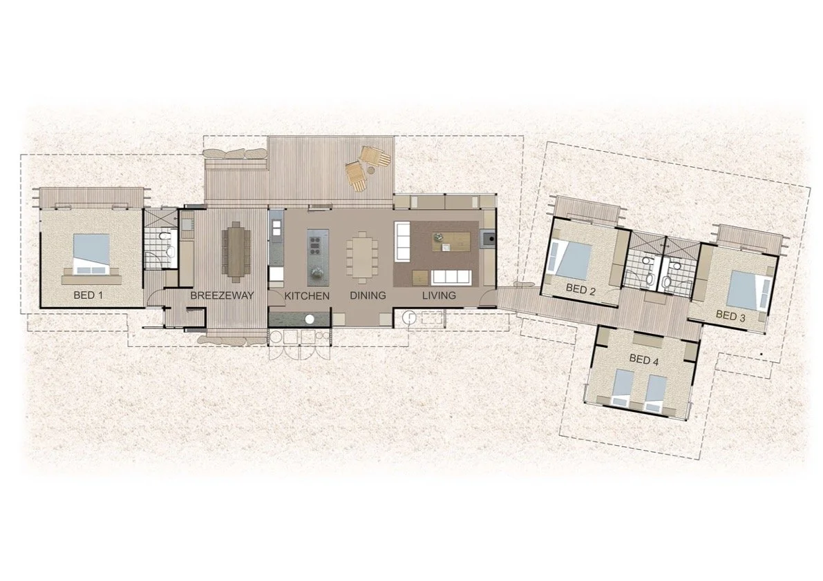 Floor plan of a house at eagles nest lodge on kangaroo island, sa