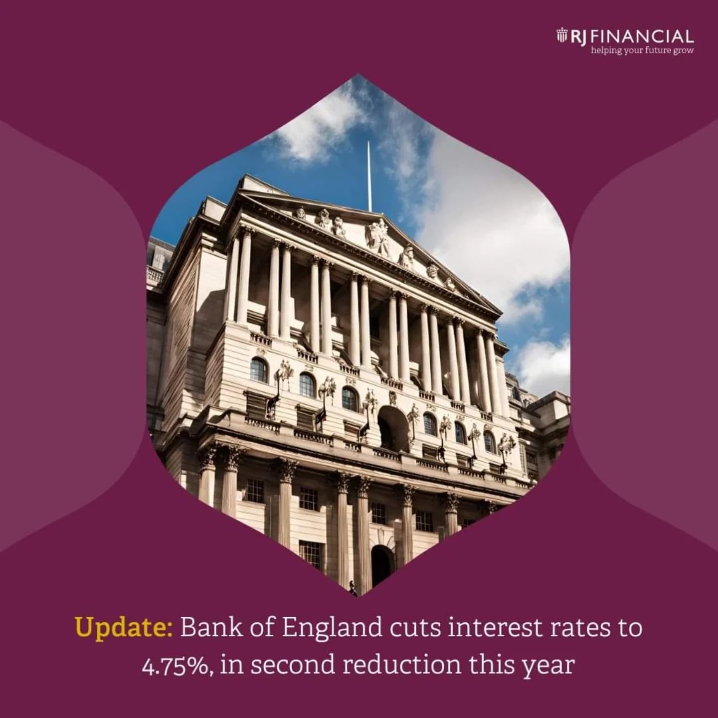 📉 Breaking News: Bank of England Cuts Interest Rates to 4.75%! 📉

In a move that could impact millions, the Bank of England has announced a cut in interest rates to 4.75%, marking the second reduction this year.

This latest decision comes as part 