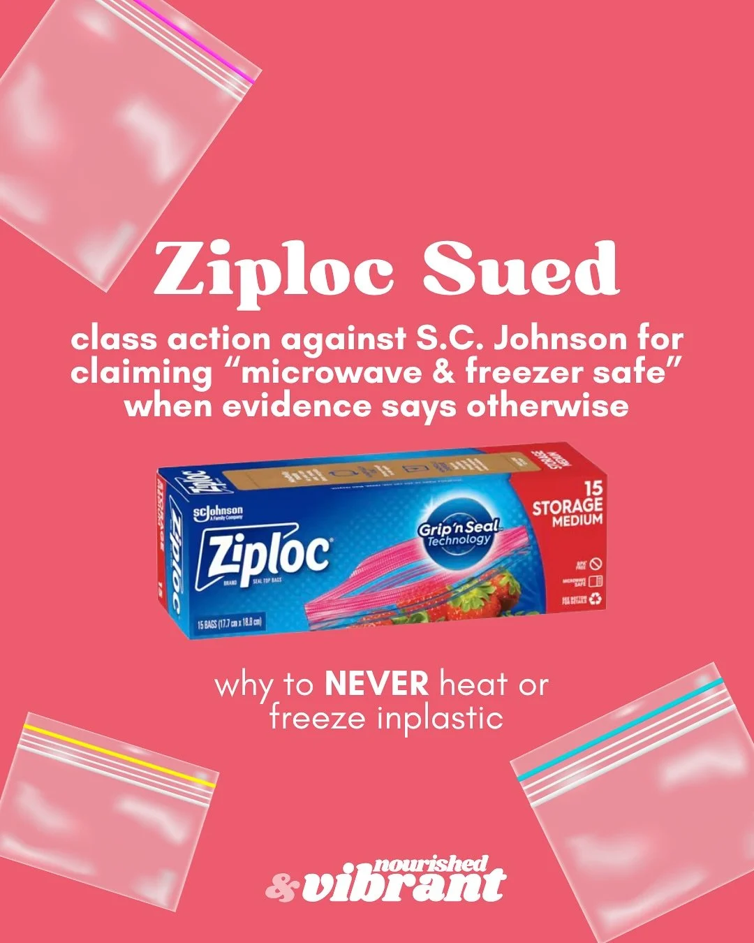 Comment SWAP for links to better swaps for your kitchen!

Earlier this year, a lawsuit was filed that claimed that S.C. Johnson &amp; Son, Inc (the company that has owned Ziploc since 1998) makes misleading statements about their bags being &ldquo;su
