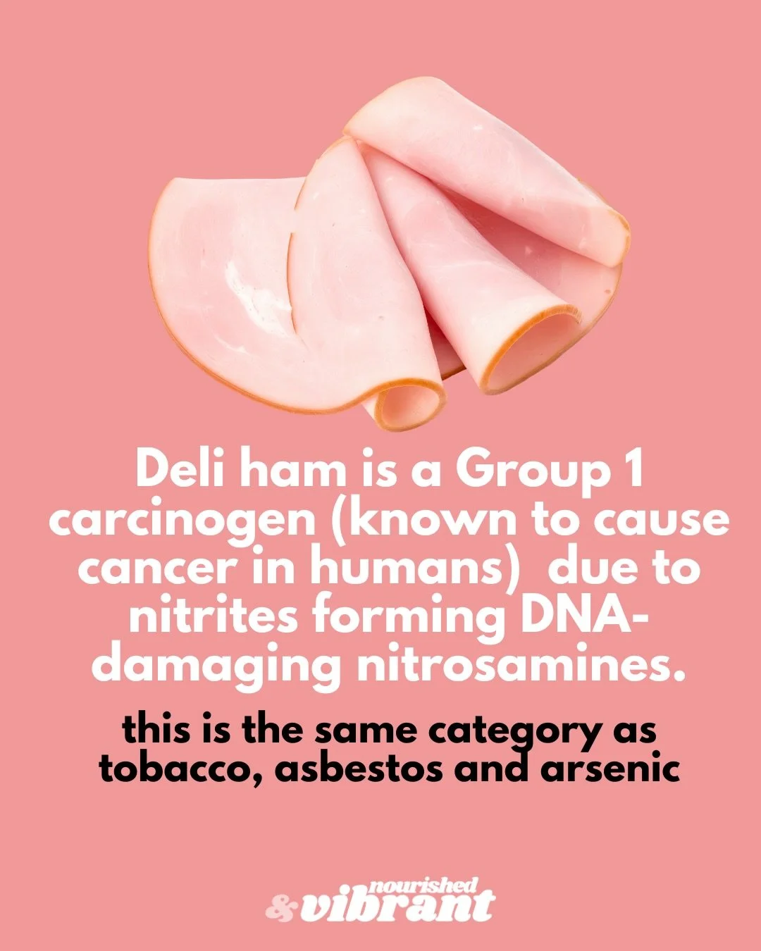 Comment &ldquo;HAM&rdquo; for list of nitrate free ham and bacon

👉The World Health Organization (back in 2015) classified processed meats containing added nitrates and nitrites as a Group 1 carcinogen (same as tobacco) because the chemicals can for