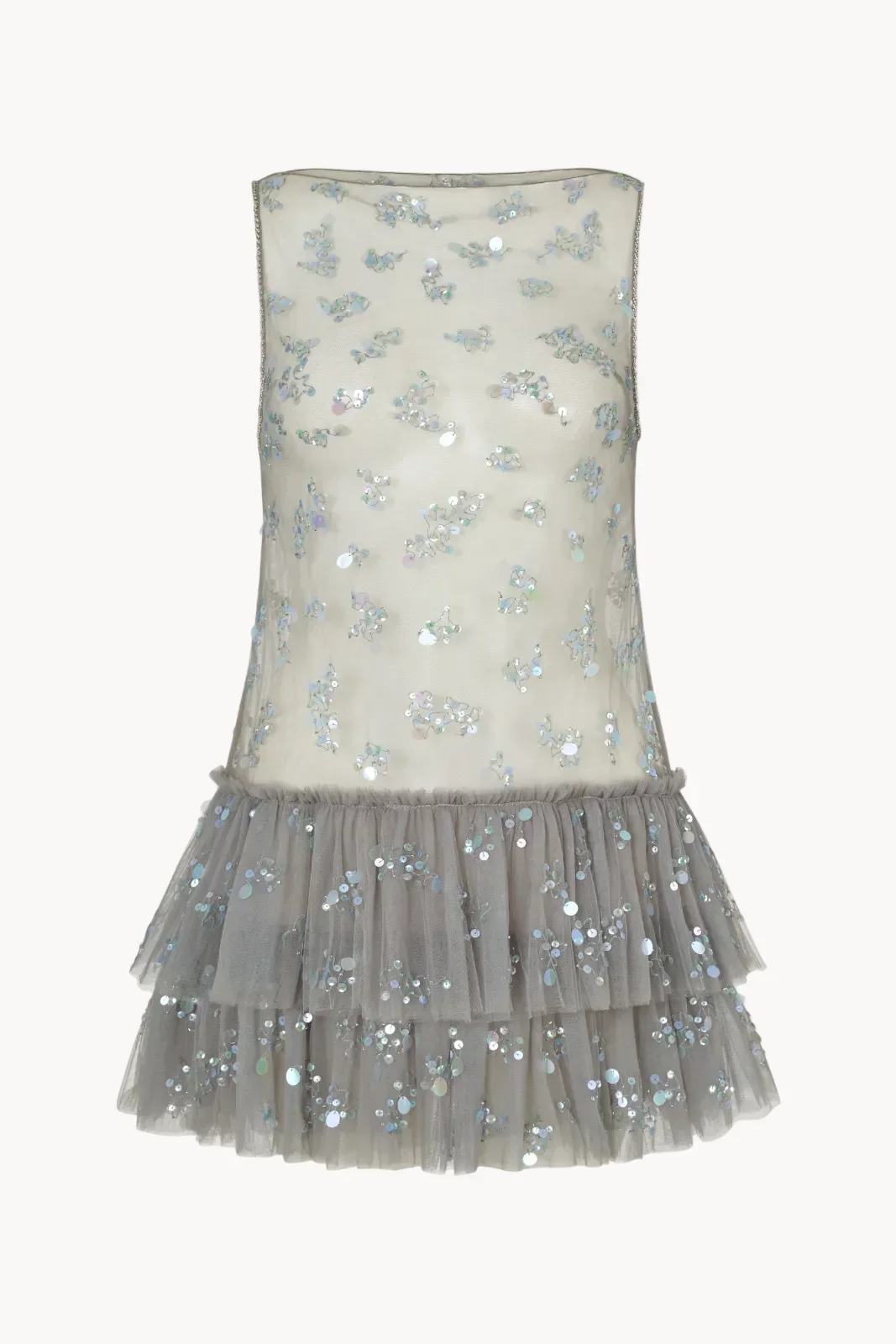 Tulle Mini Dress Silver/Grey